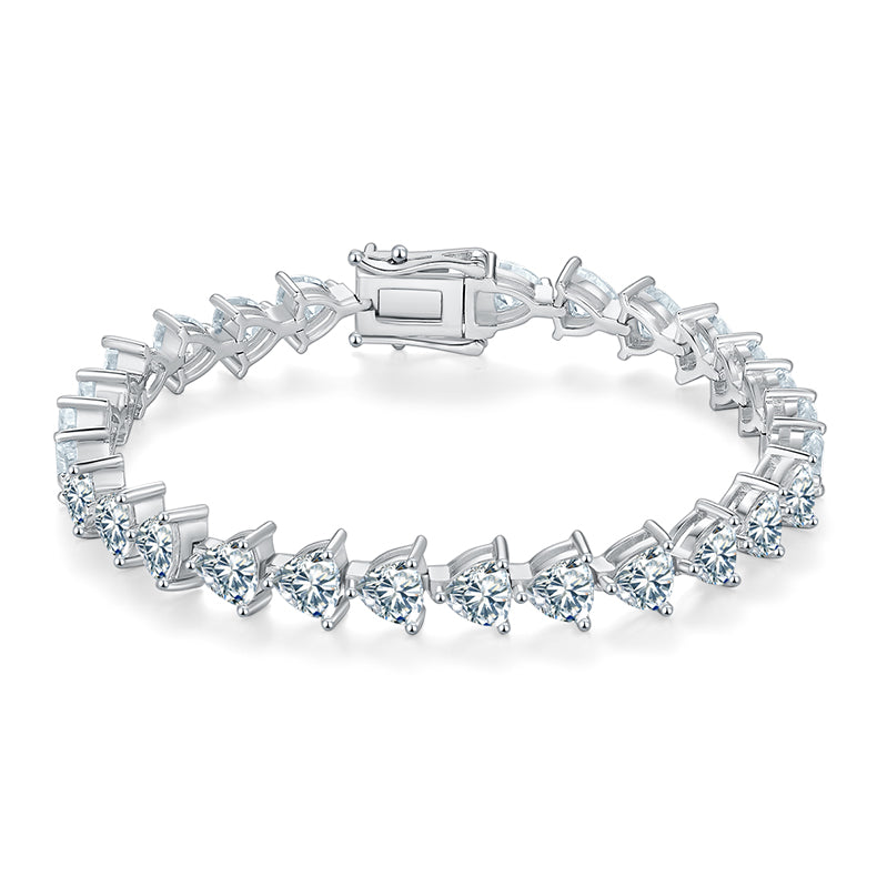 Triangle Moissanite Diamond Tennis Chain Bracelet in 925 Silver