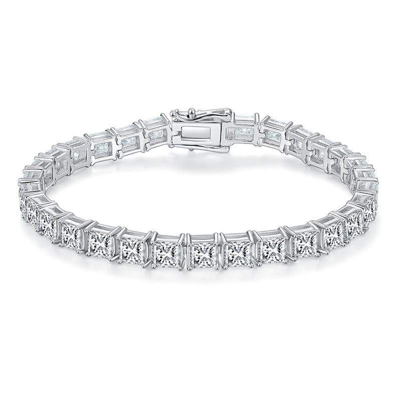 Princess Cut 0.5CT Moissanite Diamond Tennis Chain Bracelet