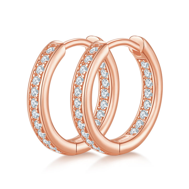 S925 Sterling Silver Hoop Earrings with 0.32CT Moissanite Sparkle