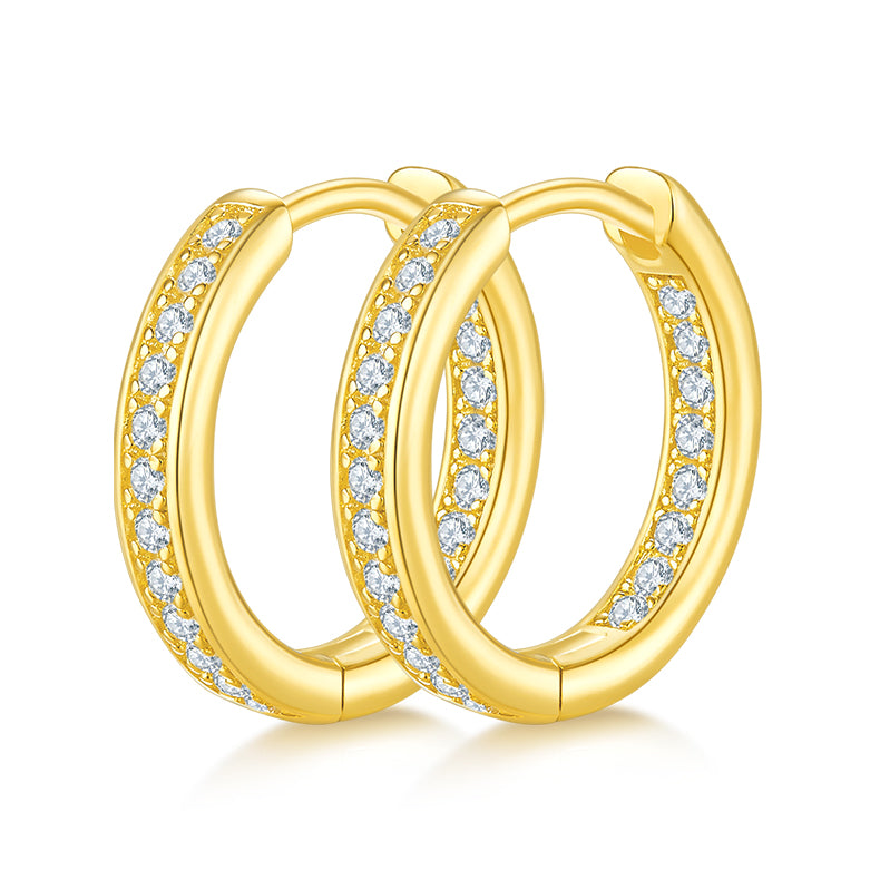 S925 Sterling Silver Hoop Earrings with 0.32CT Moissanite Sparkle