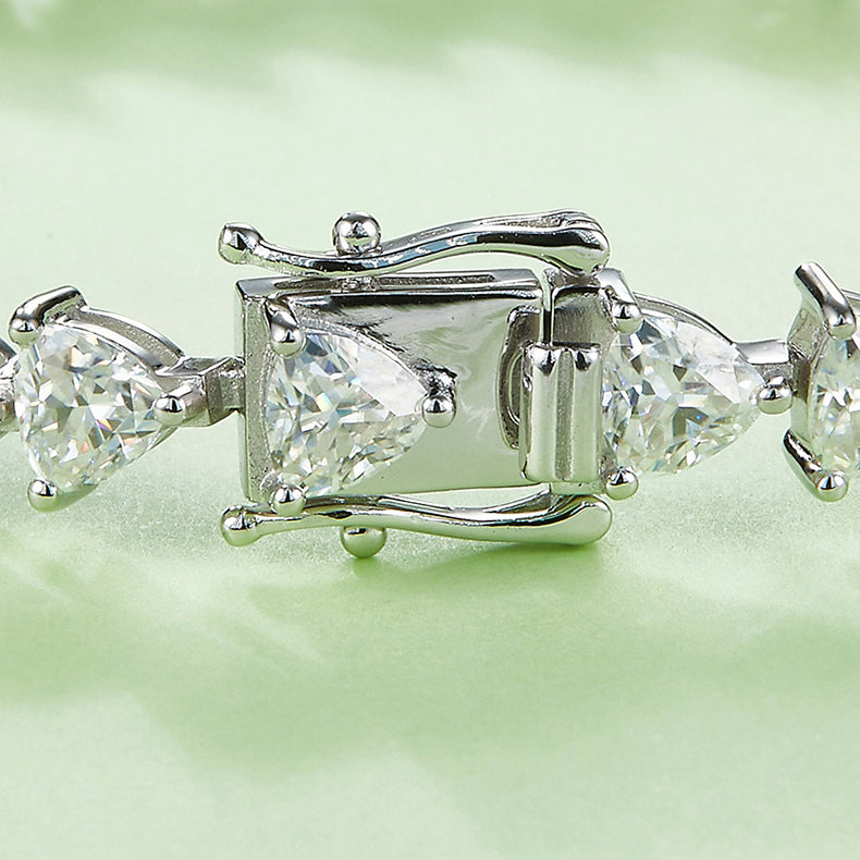 Triangle Moissanite Diamond Tennis Chain Bracelet in 925 Silver