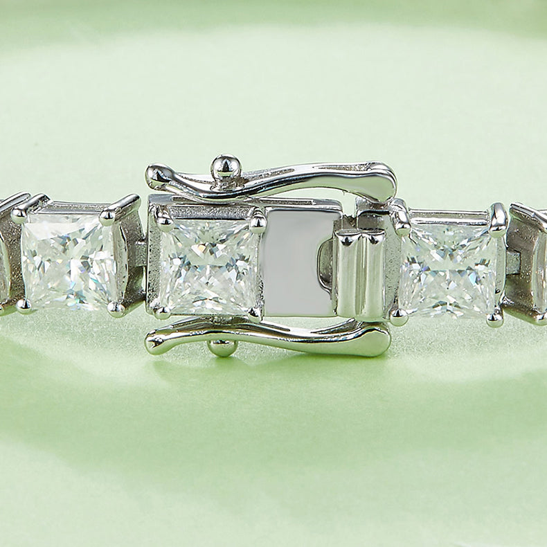 Princess Cut 0.5CT Moissanite Diamond Tennis Chain Bracelet
