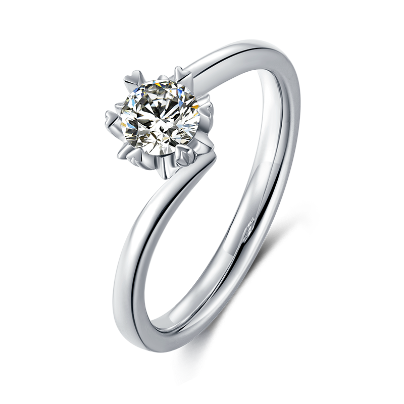 925 Sterling Silver 0.5CT D Moissanite Wedding Ring