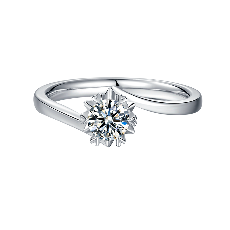 925 Sterling Silver 0.5CT D Moissanite Wedding Ring