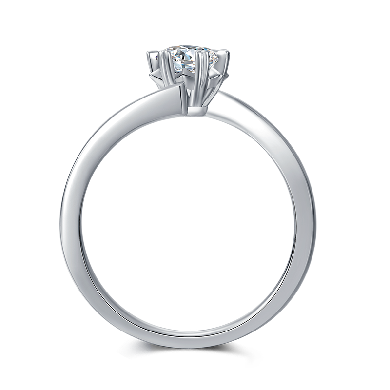 925 Sterling Silver 0.5CT D Moissanite Wedding Ring