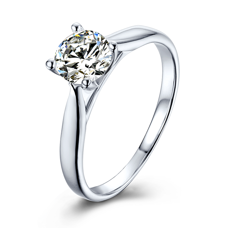 Moissanite 0.5CT Diamond 4-Claw S925 Silver Ring