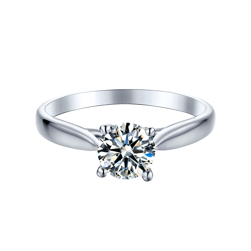 Moissanite 0.5CT Diamond 4-Claw S925 Silver Ring