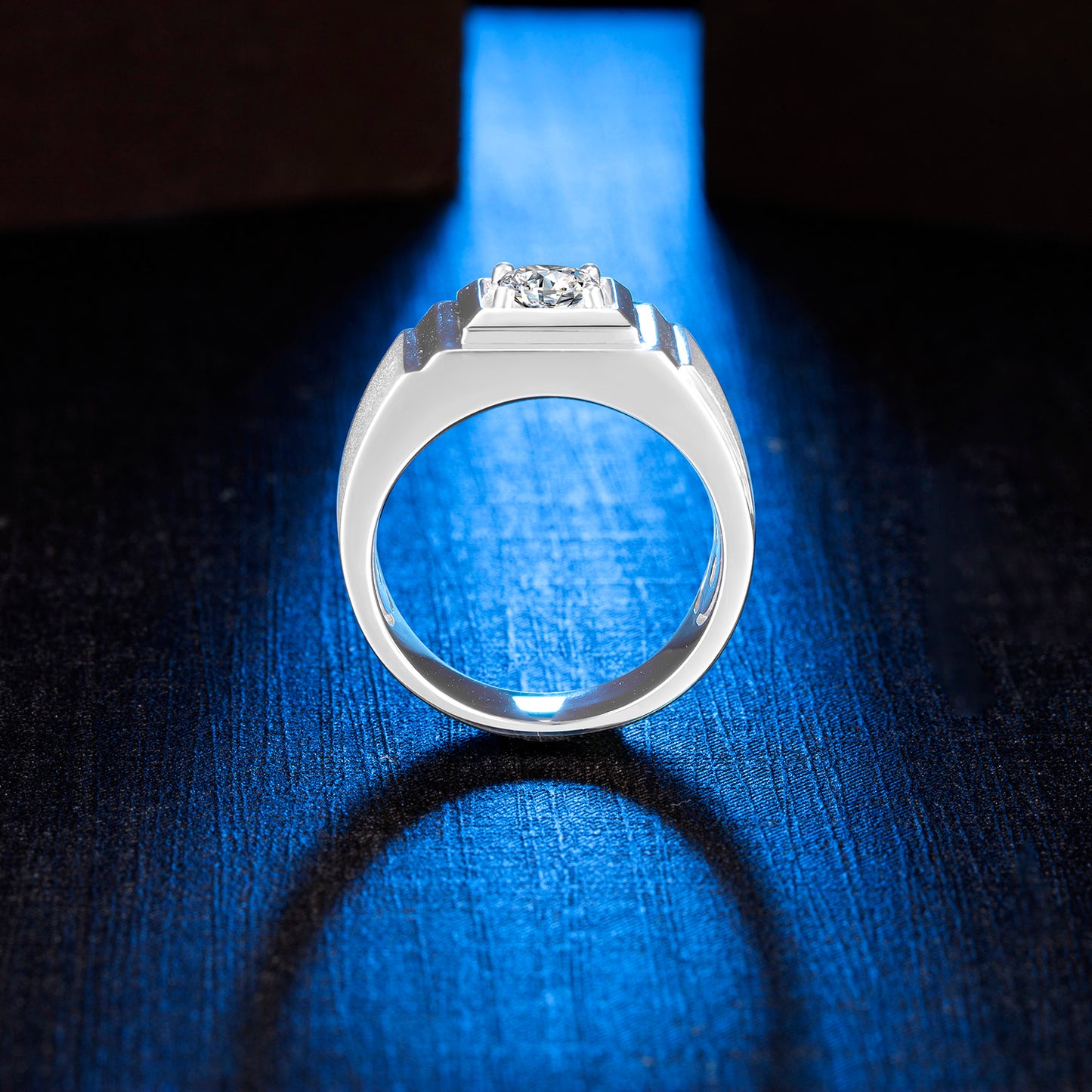 Classic 925 Sterling Silver Men's Wedding and Engagement Ring, 1.0CT