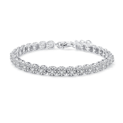Cushion-Shaped Moissanite Tennis Bracelet in S925