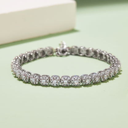 Cushion-Shaped Moissanite Tennis Bracelet in S925