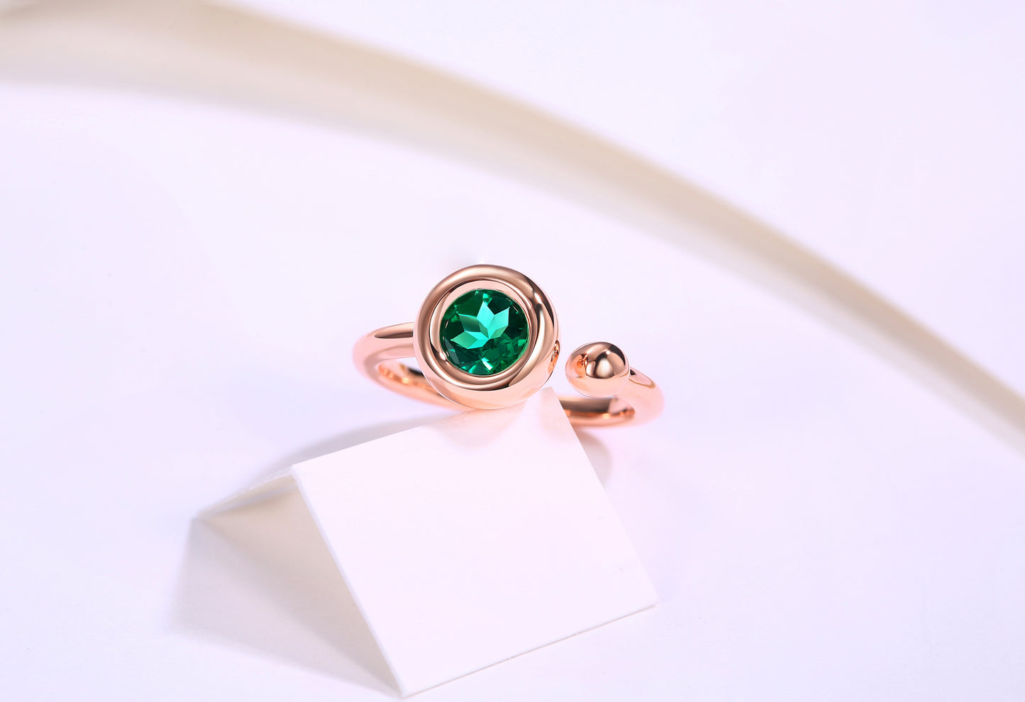 1.0CT D Grade Moissanite Sterling Silver-Plated Rose Gold Ring