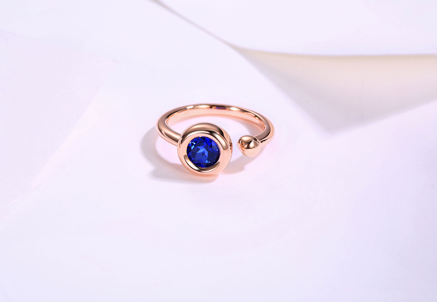 1.0CT D Grade Moissanite Sterling Silver-Plated Rose Gold Ring