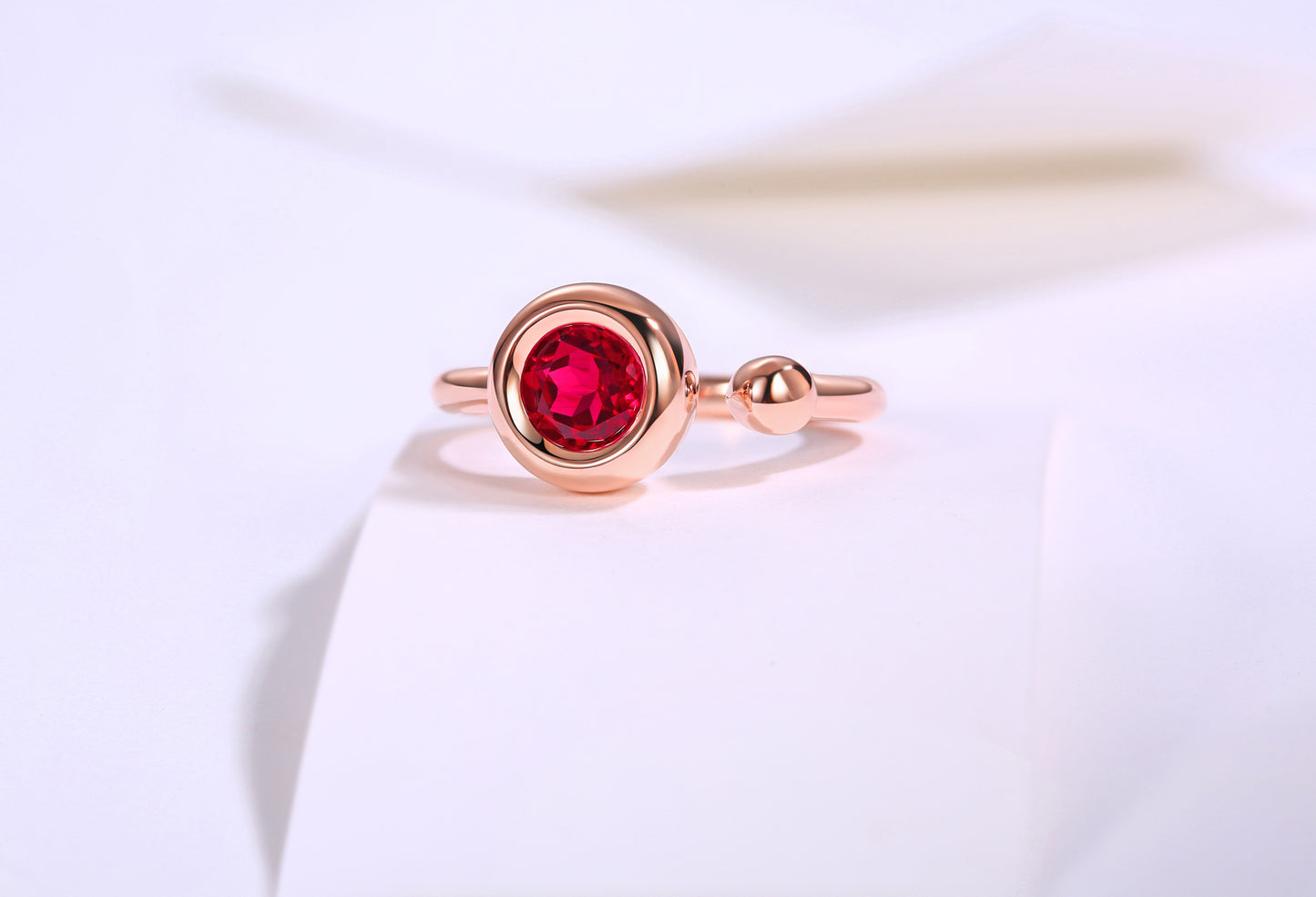 1.0CT D Grade Moissanite Sterling Silver-Plated Rose Gold Ring