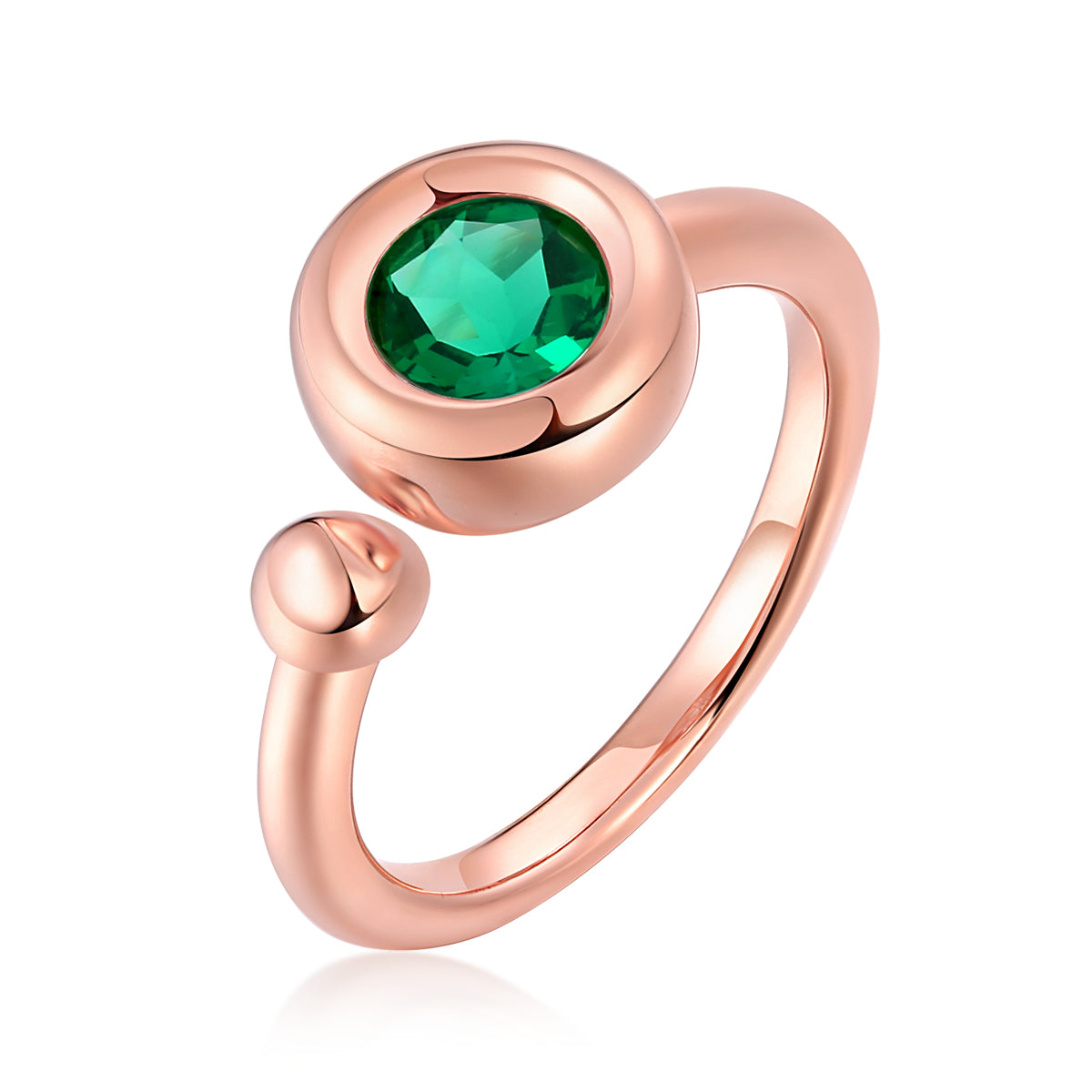 1.0CT D Grade Moissanite Sterling Silver-Plated Rose Gold Ring
