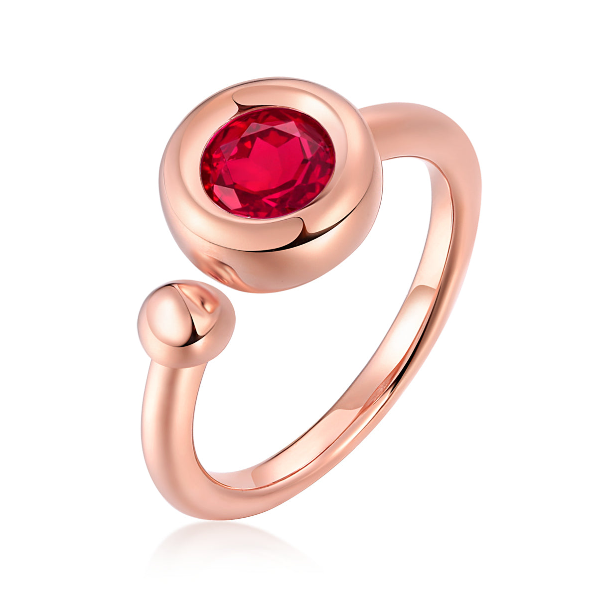 1.0CT D Grade Moissanite Sterling Silver-Plated Rose Gold Ring