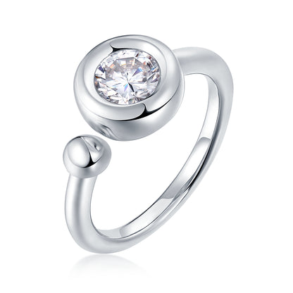 1 Carat Moissanite Adjustable Open Engagement Band