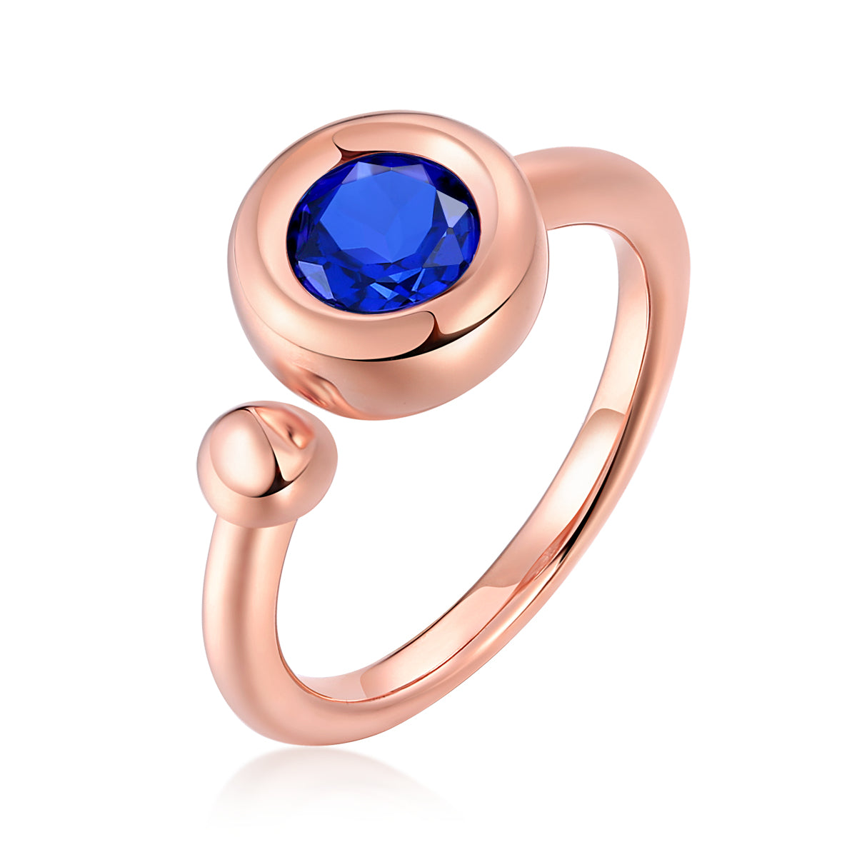 1.0CT D Grade Moissanite Sterling Silver-Plated Rose Gold Ring