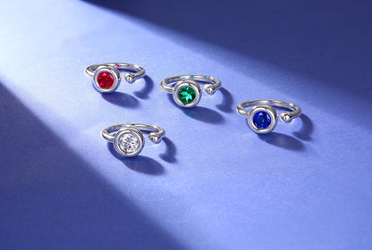 1 Carat Moissanite Adjustable Open Engagement Band