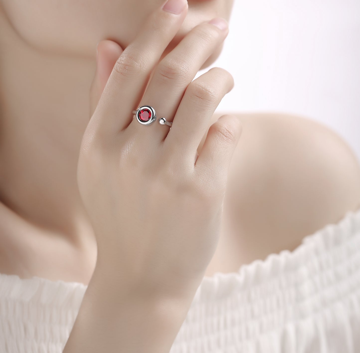 1 Carat Moissanite Adjustable Open Engagement Band