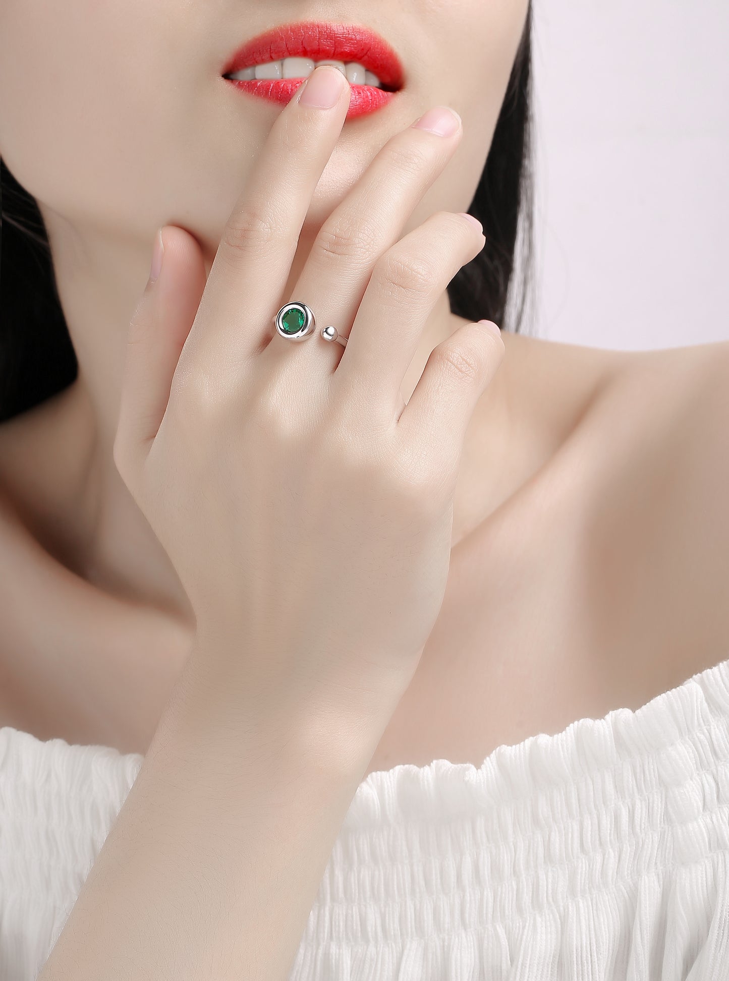 1 Carat Moissanite Adjustable Open Engagement Band