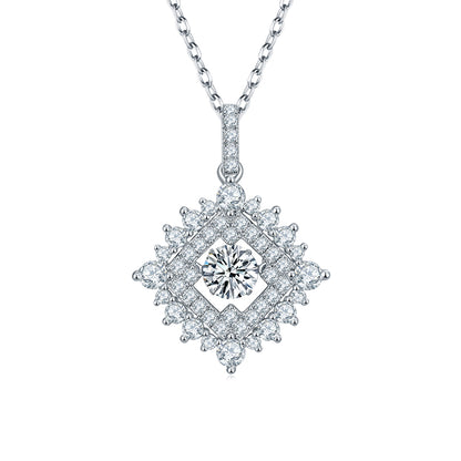 Sparkling Star Moissanite Dancing Pendant Necklace in 925 Silver