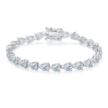 Infinity Triangle Cut 0.5CT VVS Moissanite Diamond Bracelet in 925 Silver