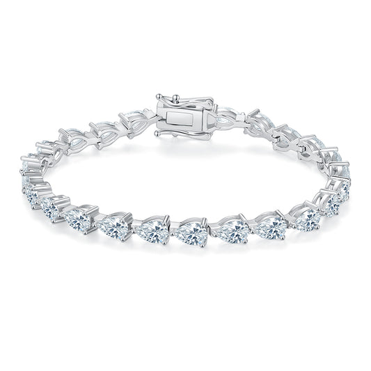Infinity Triangle Cut 0.5CT VVS Moissanite Diamond Bracelet in 925 Silver