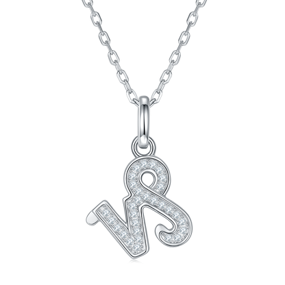 Capricorn Zodiac Moissanite Pendant Necklace – 925 Sterling Silver, 18K White Gold Plating