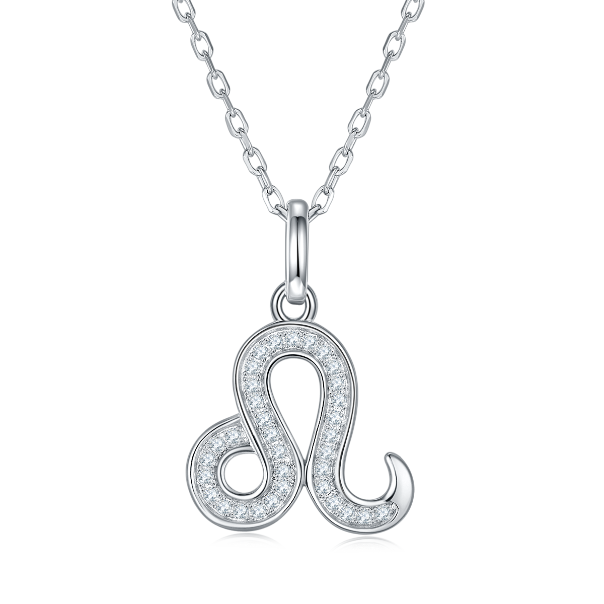 Leo Zodiac Moissanite Pendant Necklace – 925 Sterling Silver, 18K White Gold Plating