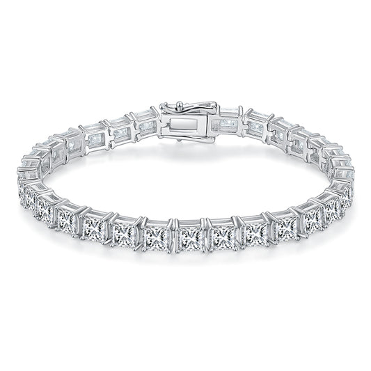 Princess Cut 0.5CT Moissanite Diamond Tennis Chain Bracelet