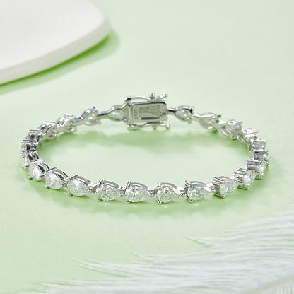 Infinity Triangle Cut 0.5CT VVS Moissanite Diamond Bracelet in 925 Silver