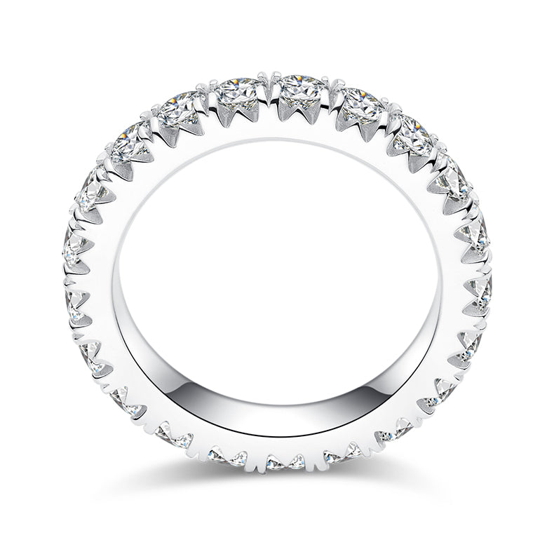 Full Circle Micro-Pavé 3.0mm Moissanite Ring in S925 White Gold