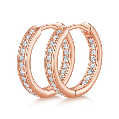 S925 Sterling Silver Hoop Earrings with 0.32CT Moissanite Sparkle