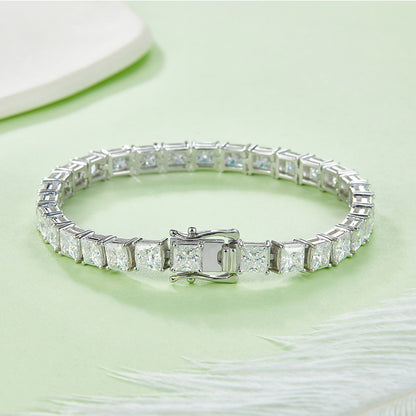 Princess Cut 0.5CT Moissanite Diamond Tennis Chain Bracelet