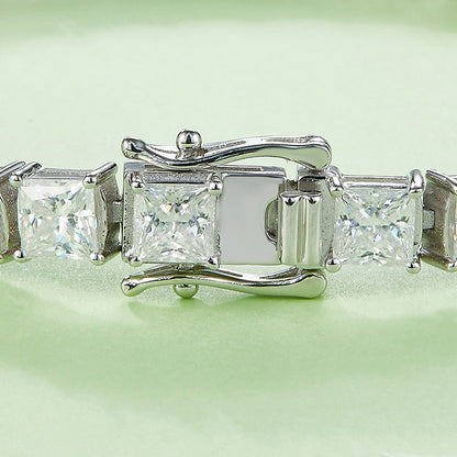 Princess Cut 0.5CT Moissanite Diamond Tennis Chain Bracelet