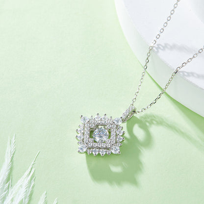 Sparkling Star Moissanite Dancing Pendant Necklace in 925 Silver