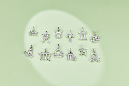 Cancer Zodiac Moissanite Pendant Necklace – 925 Sterling Silver, 18K White Gold Plating