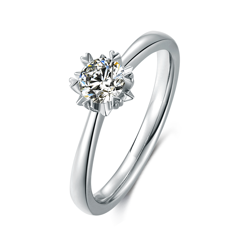 925 Sterling Silver 0.5CT D Moissanite Wedding Ring