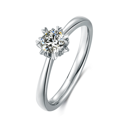 925 Sterling Silver 0.5CT D Moissanite Wedding Ring