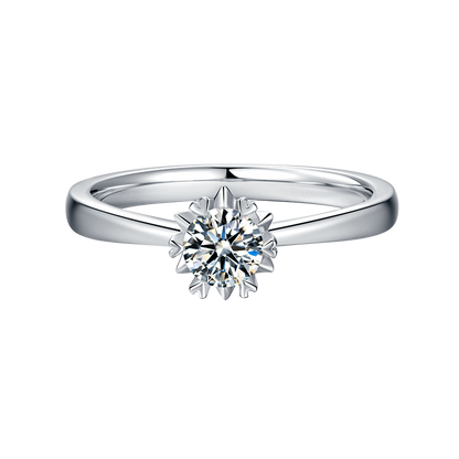 925 Sterling Silver 0.5CT D Moissanite Wedding Ring