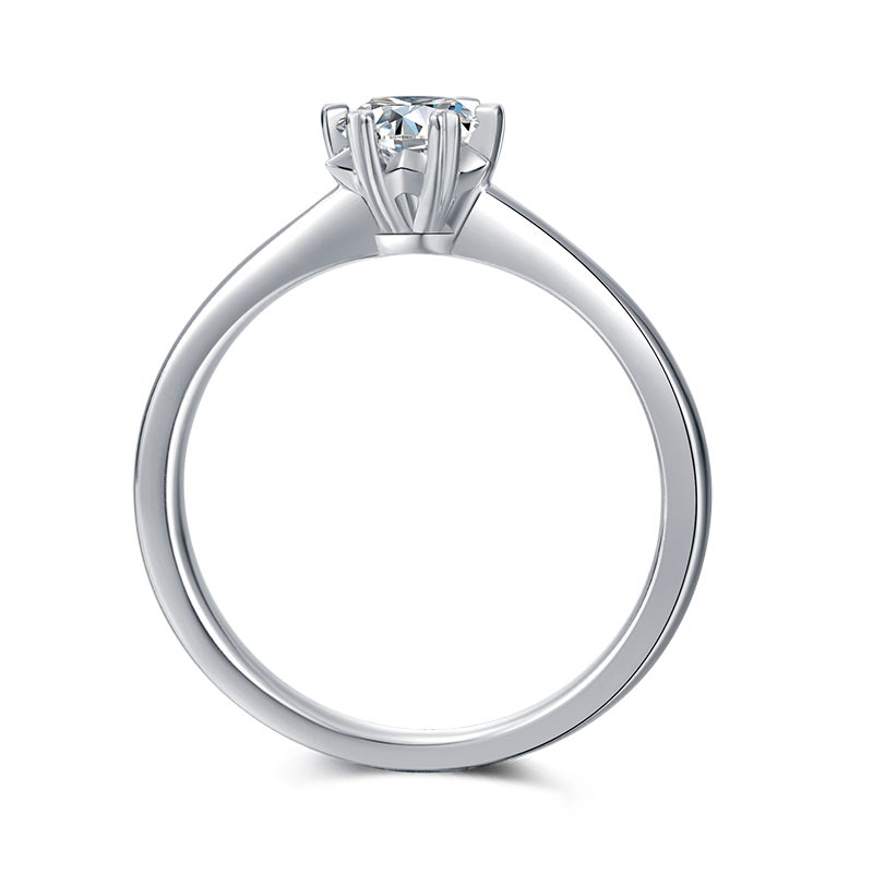 925 Sterling Silver 0.5CT D Moissanite Wedding Ring
