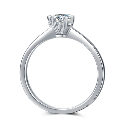 925 Sterling Silver 0.5CT D Moissanite Wedding Ring