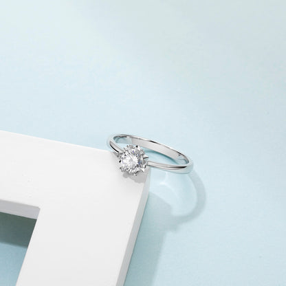 925 Sterling Silver 0.5CT D Moissanite Wedding Ring