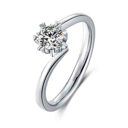 925 Sterling Silver 0.5CT D Moissanite Wedding Ring