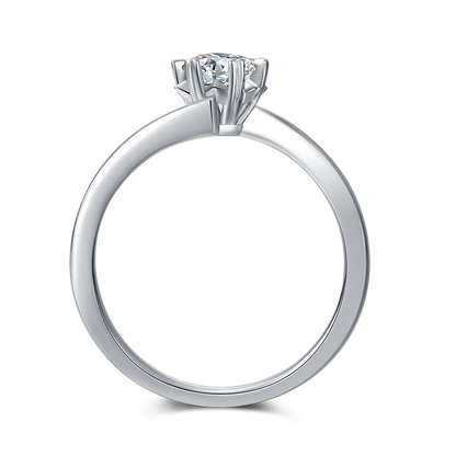 925 Sterling Silver 0.5CT D Moissanite Wedding Ring