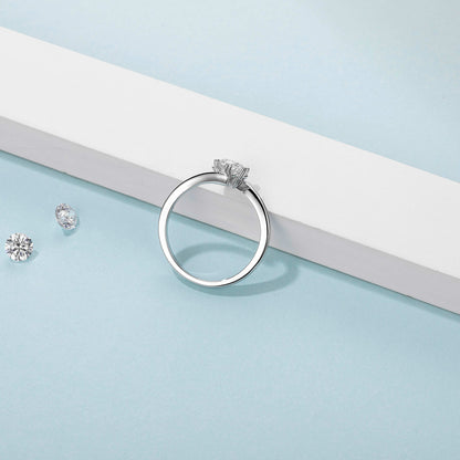925 Sterling Silver 0.5CT D Moissanite Wedding Ring