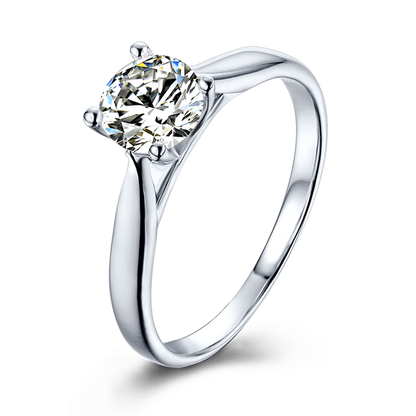 Moissanite 0.5CT Diamond 4-Claw S925 Silver Ring