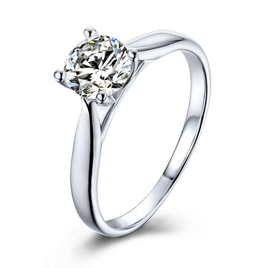 Moissanite 0.5CT Diamond 4-Claw S925 Silver Ring