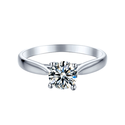 Moissanite 0.5CT Diamond 4-Claw S925 Silver Ring