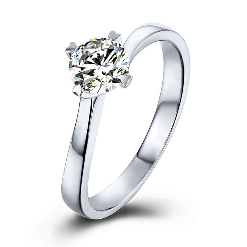 Twisted 4-Claw D VVS1 0.5CT Moissanite Sterling Silver Women's Ring